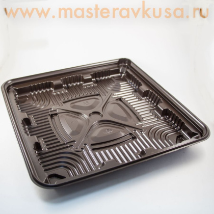 Контейнер квадратный, 190*190  h110 мм (комплект дно КОРИЧН/крышка) УК-264