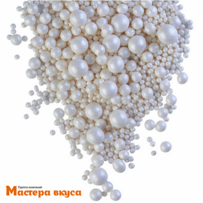 Посыпка Шарики зерновые Блестящие микс БЕЛЫЙ №736 (d2-7мм), 50 гр