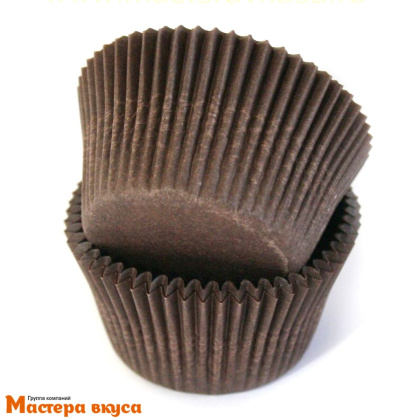 Капсула бумажная для конфет, d-4см h-2,1см,  КОРИЧНЕВАЯ "Тарталетки" 5 PICA, (миниупак ~60-65шт)