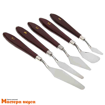 Набор палет-лопаток (мастихины) 22*2*1,5 см, металл с деревянной ручкой, набор 5 шт, "Деко"