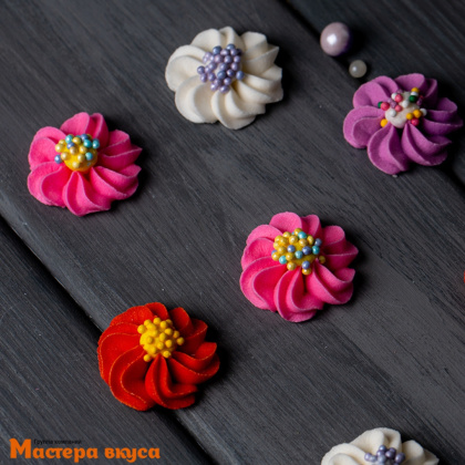 Сахарная фигурка (набор) ЦВЕТЫ МАРГАРИТКИ №16, d~2,5см, набор 10-11 шт