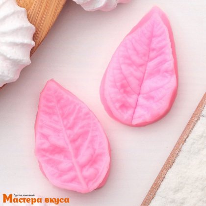 Молд силиконовый, вайнер ЛИСТ ГОРТЕНЗИИ 3D (2 части), ~4*2,5 см