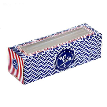 Упаковка для макаронс  6 шт, с окном 180*55*55 мм "Морские приключения"