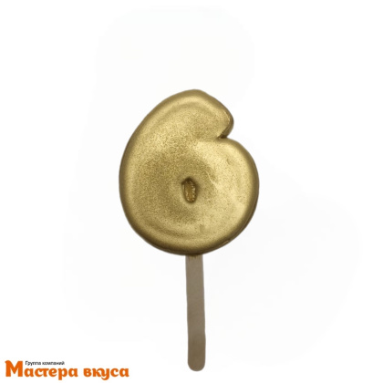 Топпер имбирный пряник-цифра, золотая - 6