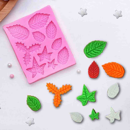 Молд силиконовый ЛИСТИКИ, 9*7,2*1,2 см