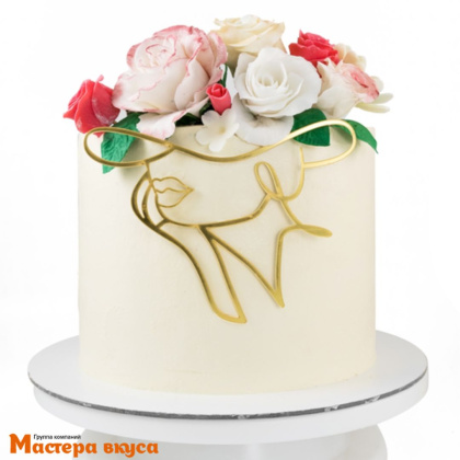 Зеркальное украшение КОНТУР ЛИЦА В ШЛЯПКЕ, золото, ~15,3*13,6 см (без палочки)