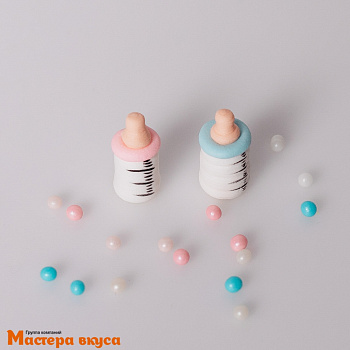 Сахарная фигурка БУТЫЛОЧКА детская (розовая), h~4см