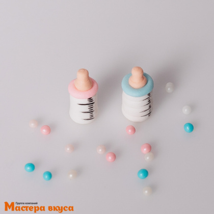 Сахарная фигурка БУТЫЛОЧКА детская (розовая), h~4см