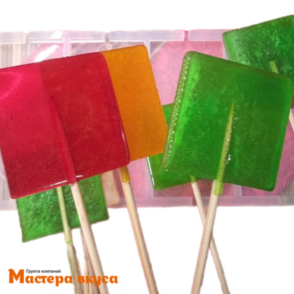 Форма для леденцов силиконовая КВАДРАТЫ, (8 ячеек) 4,5*4,5 см