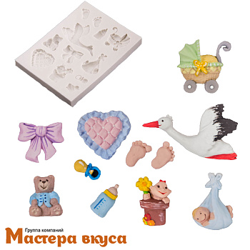 Молд силиконовый ДЛЯ НОВОРОЖДЕННОГО метрика, 12,5*9 см