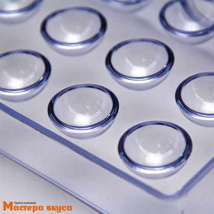 Форма для шоколада пластиковая  ПОЛУСФЕРА (шар),  d 20 мм, (36 ячеек), (прочный пластик)