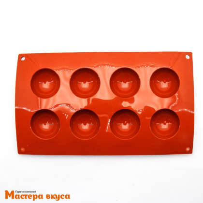 Форма силиконовая ПОЛУСФЕРА (шар),  d 50 мм, (8 ячеек), SilikonFlex Италия
