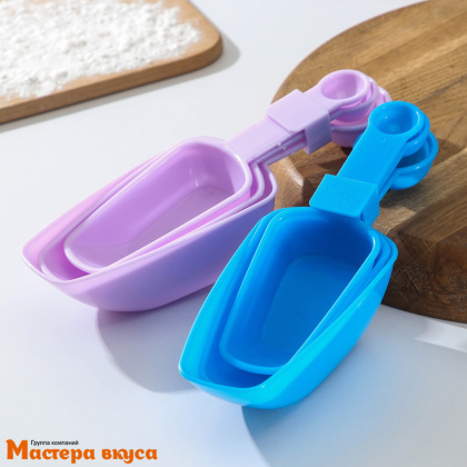 Мерные совочки-ложечки (сов. 80мл/ 120мл/ 250мл), (лож. 5мл/ 10мл/ 20мл), платик, набор 3 штуки 