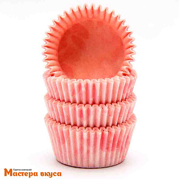 Капсула бумажная для конфет, d-3см h-1,8см, РОЗОВАЯ с рисунком "Тарталетки" 3, (миниупак ~60-65шт)