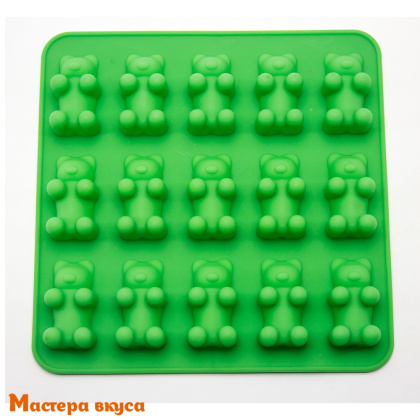Форма для мармелада и шоколада силиконовая МИШКИ, (15 фигур) 18*2см