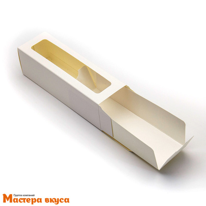 Упаковка для макаронс  6 шт, с окном 180*55*55 мм (белая)