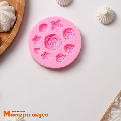Молд силиконовый РОЗЫ КРУГОВОРОТ, d~8 см