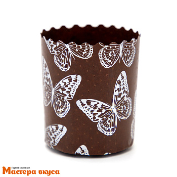 Форма бумажная для кулича (150г) d70*h85 мм БАБОЧКИ