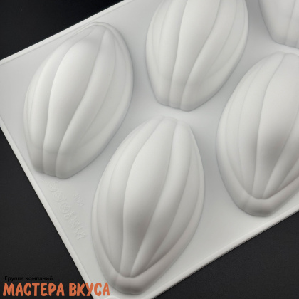 Форма силиконовая, для корпусных и муссовых десертов КАКАО, 6 ячеек D~4,5*10см h~4,5см