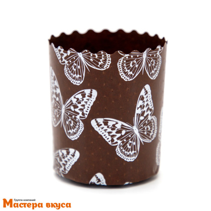 Форма бумажная для кулича (150г) d70*h85 мм БАБОЧКИ