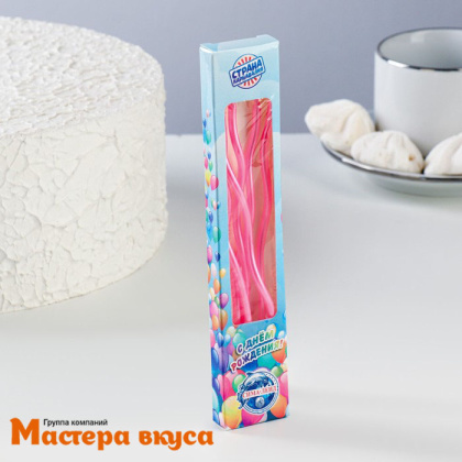 Свечи высокие Волна розовый перламутр, (набор 6 шт), h-12см