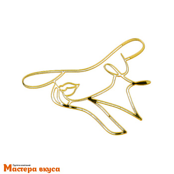 Зеркальное украшение КОНТУР ЛИЦА В ШЛЯПКЕ, золото, ~15,3*13,6 см (без палочки)