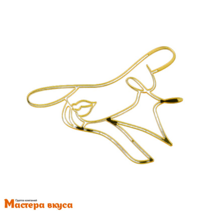 Зеркальное украшение КОНТУР ЛИЦА В ШЛЯПКЕ, золото, ~15,3*13,6 см (без палочки)