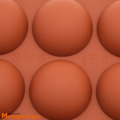 Форма силиконовая ПОЛУСФЕРА (шар),  d 47 мм, (18 ячеек)