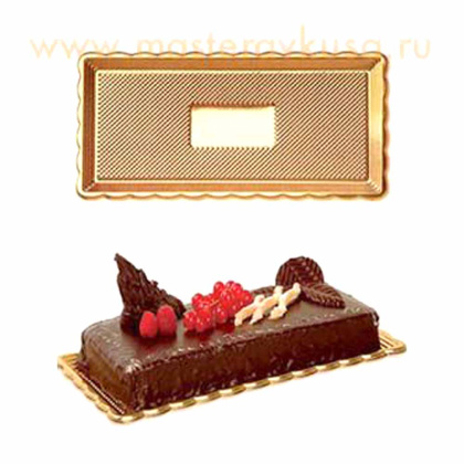 Поднос прямоугольный МЕДОРО пластик (золото), 15*35 см