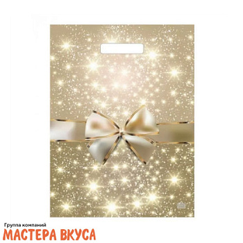 Пакет полиэтиленовый с вырубными ручками 310*400 мм, "Изысканный бант"