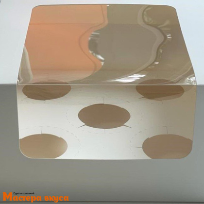 Коробка для  5 капкейков с панорамным окном, 180*180*100 мм (белая) (2-д)