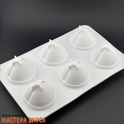 Форма силиконовая, для корпусных и муссовых десертов ПЕРСИК-МИНИ, 6 ячеек D~6,5см h~4м