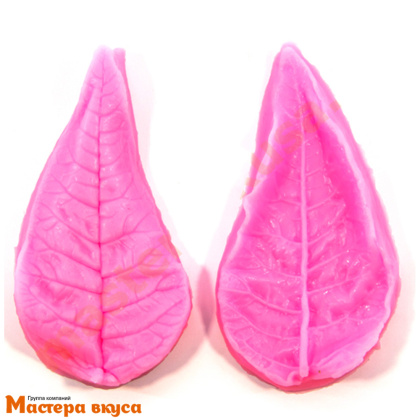 Молд силиконовый, вайнер ЛИСТ ДЛИННЫЙ 3D (2 части), ~8*4 см