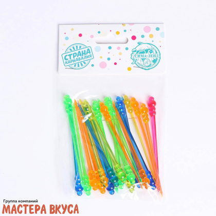 Шпажки "Шарики", пластик, 8,5 см (набор 24 шт)