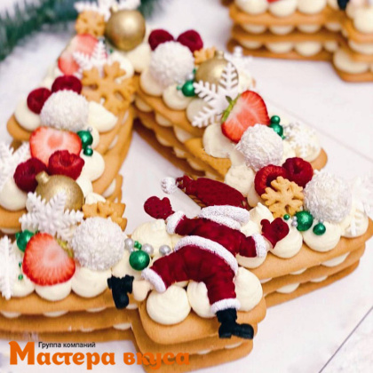 Вырубка пластик для торта ЕЛОЧКА с внутренним элементом, 28,5см+14см 