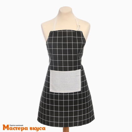 Фартук "Экономь и Я" 56*70 см, чёрный, 100% хлопок, рогожка