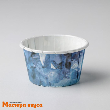 Форма бумажная Маффин 50*40 мм, ламинированная СНЕЖНЫЕ КРИСТАЛЛЫ