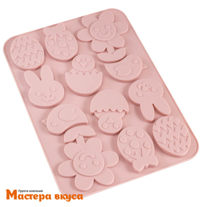 Форма для шоколада силиконовая  ПАСХАЛЬНАЯ, (12 ячеек) 23*16,5 см