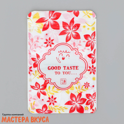 Пакет Дой-пак 10*15*3 см, с ЗИП-замком и окном, "Хохлома красная"