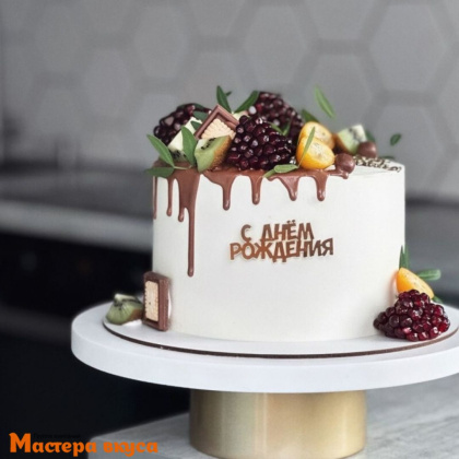 Зеркальное украшение С ДНЕМ РОЖДЕНИЯ, золото, ~10,1*4,1см см (без палочки)