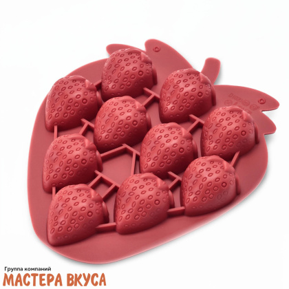 Форма силиконовая КЛУБНИКА, (10 ячеек) ~16*19,5см h~3 см