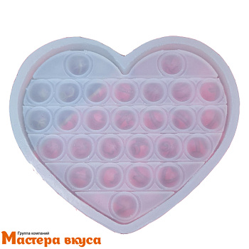 Форма для шоколада силиконовая, плитка ПОП-ИТ сердце, 13*11,3*1,5 см