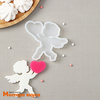 Молд силиконовый АНГЕЛ С СЕРДЦЕМ 9*8 см