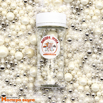 Посыпка  микс  Мастера вкуса СЕРЕБРЯНО-БЕЛЫЙ, 50гр