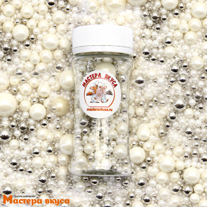 Посыпка  микс  Мастера вкуса СЕРЕБРЯНО-БЕЛЫЙ, 50гр