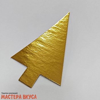 Подложка-сольерка 0,8 мм с держателем треугольная 125*80 мм золото