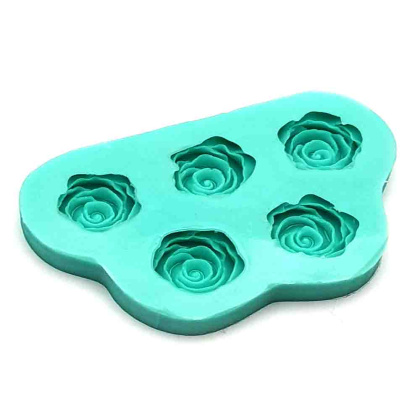 Молд силиконовый РОЗЫ, 5 ячеек, 9,2*6 см
