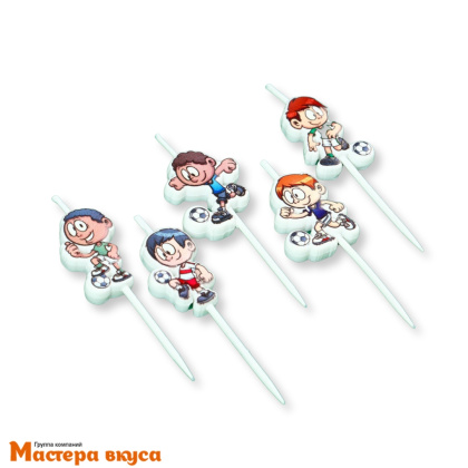 Свечи  ФУТБОЛИСТЫ, (набор 5 шт), h-5 см