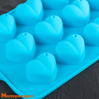 Форма для шоколада силиконовая  СЕРДЕЧКИ, (15 ячеек) 20,5*10 см