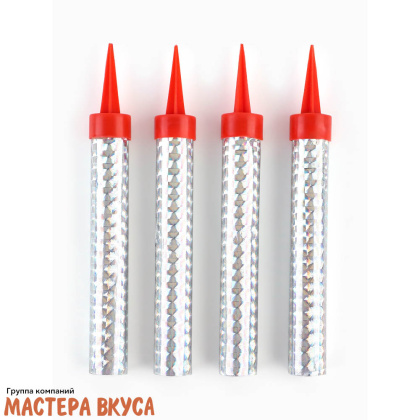 Фейерверк, холодный фонтан 10 см, серебряный, (упак 4 шт)